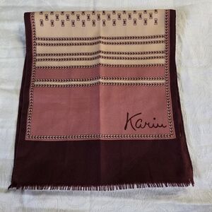 Vintage Karin Geometric Chain Print Scarf Burgundy & Pink